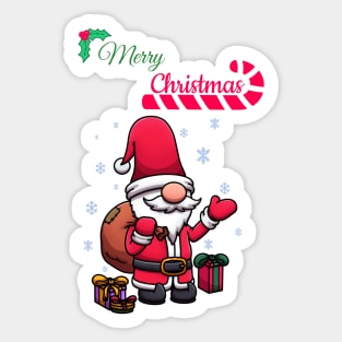 Merry Christmas Santa Gnome Sticker